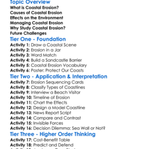 Coastal Erosion Worksheet Activity Booklet