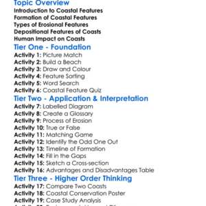 Coastal Features Worksheet Activity Booklet