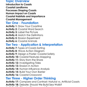 Coastal Geography Worksheet Activity Booklet