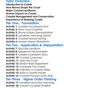 Coastal Landforms Worksheet Activity Booklet