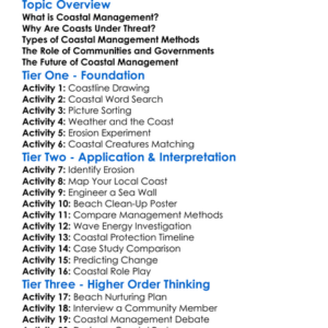 Coastal Management Worksheet Activity Booklet