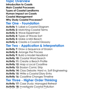 Coastal Processes And Landforms Worksheet Activity Booklet