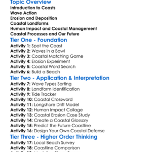 Coastal Processes Worksheet Activity Booklet