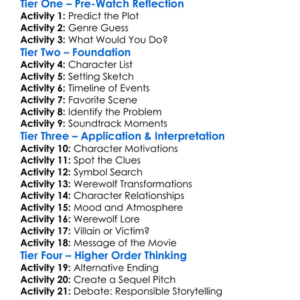 Cocaine Werewolf 2024 Worksheet Activity Booklet