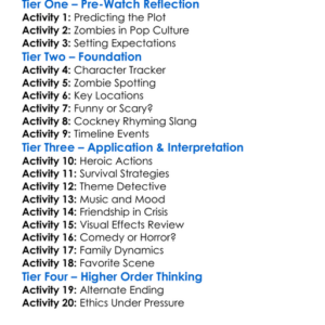 Cockneys Vs Zombies 2012 Worksheet Activity Booklet