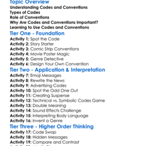 Codes And Conventions Worksheet Activity Booklet