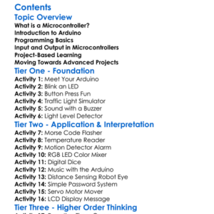 Coding For Microcontrollers Eg Arduino Worksheet Activity Booklet