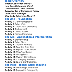 Coherence Theory Worksheet Activity Booklet