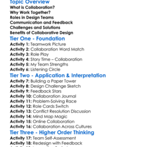 Collaboration In Design Projects Worksheet Activity Booklet