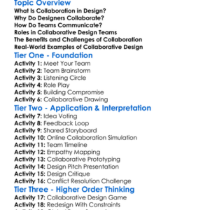 Collaboration In Design Worksheet Activity Booklet