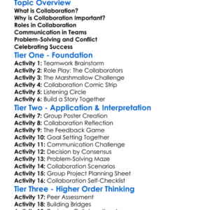 Collaboration In Group Projects Worksheet Activity Booklet