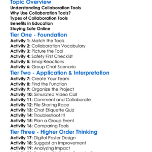 Collaboration Tools Worksheet Activity Booklet