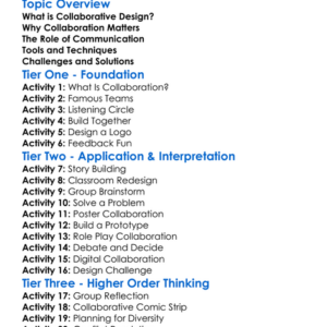 Collaborative Design Worksheet Activity Booklet