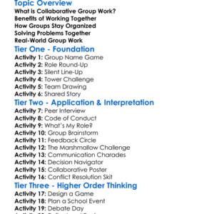 Collaborative Group Work Worksheet Activity Booklet