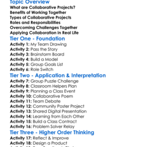 Collaborative Projects Worksheet Activity Booklet