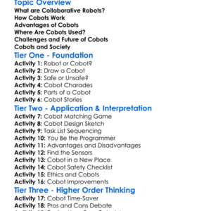 Collaborative Robots Cobots Worksheet Activity Booklet