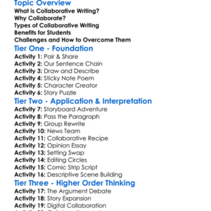 Collaborative Writing Worksheet Activity Booklet