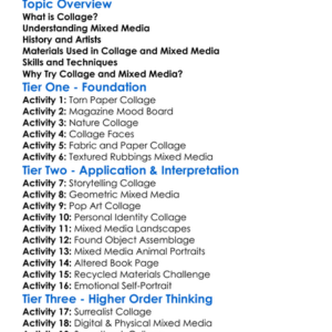 Collage And Mixed Media Worksheet Activity Booklet