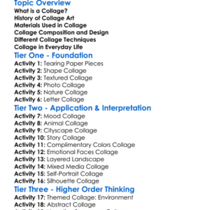 Collage Techniques Worksheet Activity Booklet