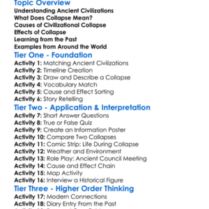 Collapse Of Ancient Civilizations Worksheet Activity Booklet