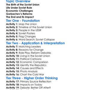 Collapse Of The Soviet Union Worksheet Activity Booklet