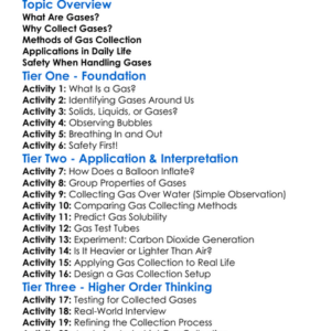 Collection Of Gases Worksheet Activity Booklet