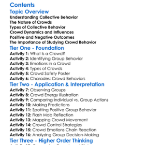 Collective Behavior And Crowd Dynamics Worksheet Activity Booklet