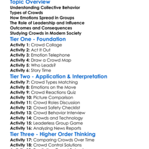Collective Behavior And Crowds Worksheet Activity Booklet