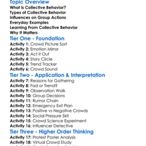 Collective Behavior Worksheet Activity Booklet