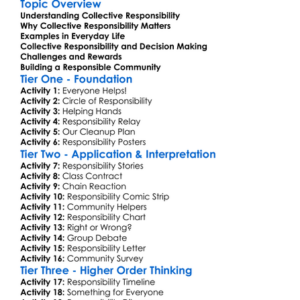 Collective Responsibility Worksheet Activity Booklet