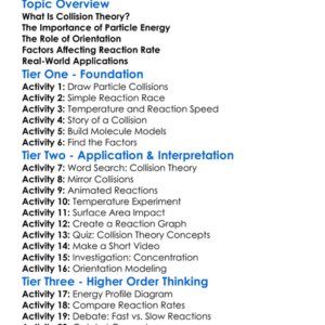 Collision Theory Worksheet Activity Booklet