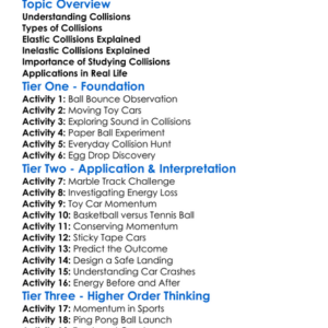 Collisions Elastic And Inelastic Worksheet Activity Booklet