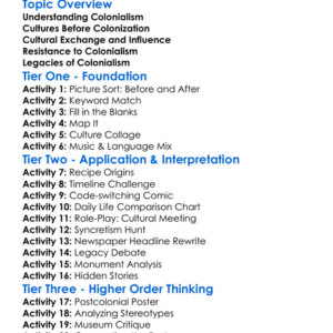 Colonialism And Cultural Change Worksheet Activity Booklet