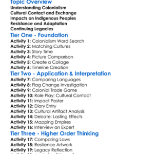 Colonialism And Cultural Contact Worksheet Activity Booklet