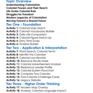 Colonialism And Its Legacy Worksheet Activity Booklet