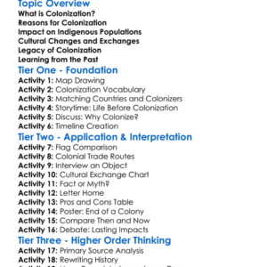 Colonization And Its Impact Worksheet Activity Booklet