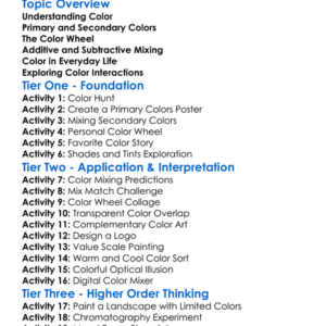 Color And Color Mixing Worksheet Activity Booklet