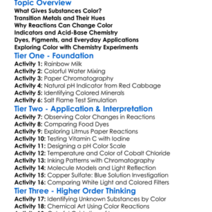 Color In Chemistry Worksheet Activity Booklet