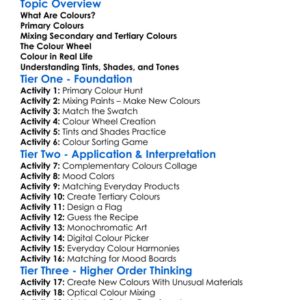 Colour Matching And Mixing Worksheet Activity Booklet