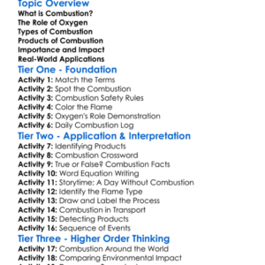 Combustion And Its Products Worksheet Activity Booklet