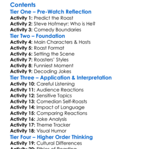 Comedy Central Roast Of Steve Hofmeyr 2012 Worksheet Activity Booklet