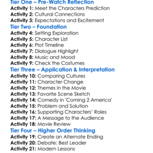 Coming 2 America 2021 Worksheet Activity Booklet