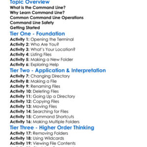 Command Line Basics Worksheet Activity Booklet