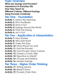 Common Sayings And Proverbs Worksheet Activity Booklet