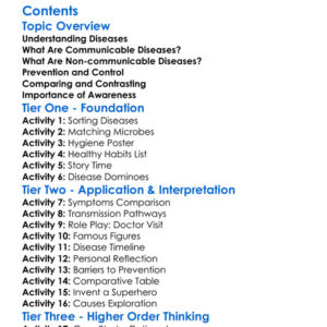 Communicable Vs Non-Communicable Diseases Worksheet Activity Booklet