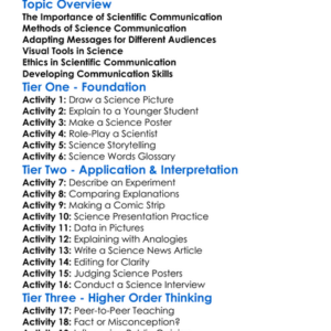 Communicating Scientific Ideas Worksheet Activity Booklet