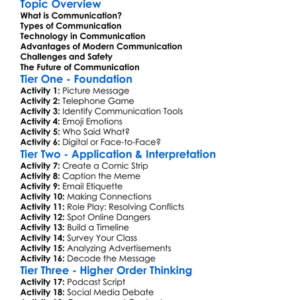 Communication And Technology Worksheet Activity Booklet