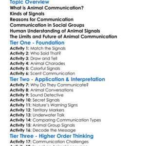 Communication In Animals Worksheet Activity Booklet