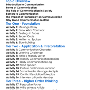 Communication In Society Worksheet Activity Booklet