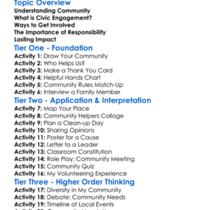 Community And Civic Engagement Worksheet Activity Booklet